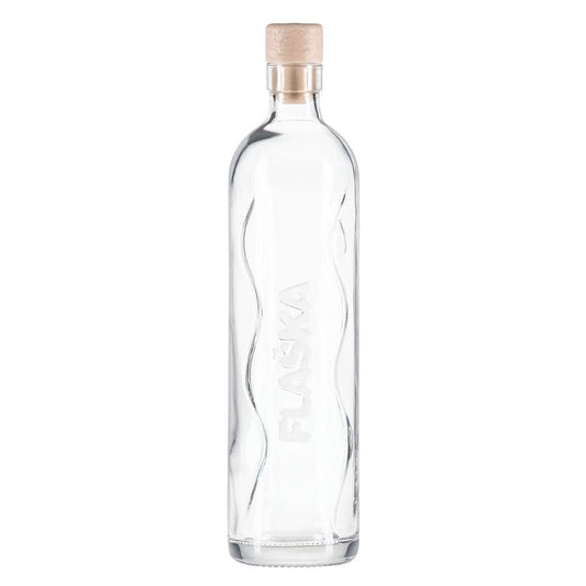 botella de vidrio para agua flaska con tapon hermetico