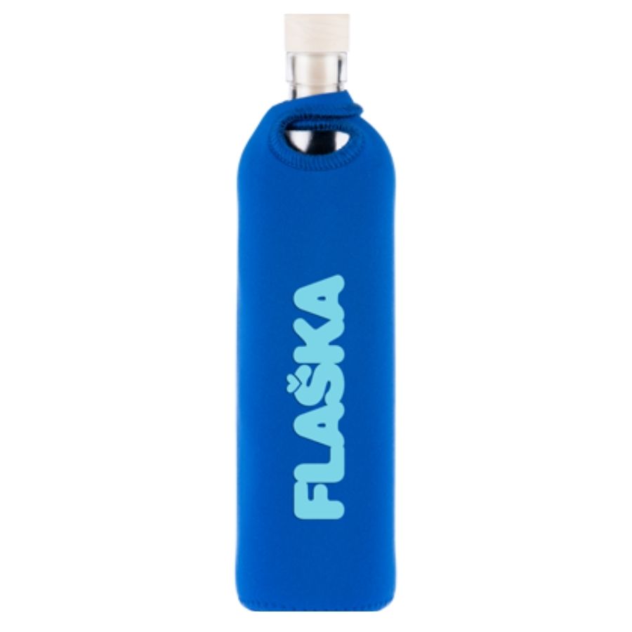 Botella Flaska con funda de Neopreno Azul