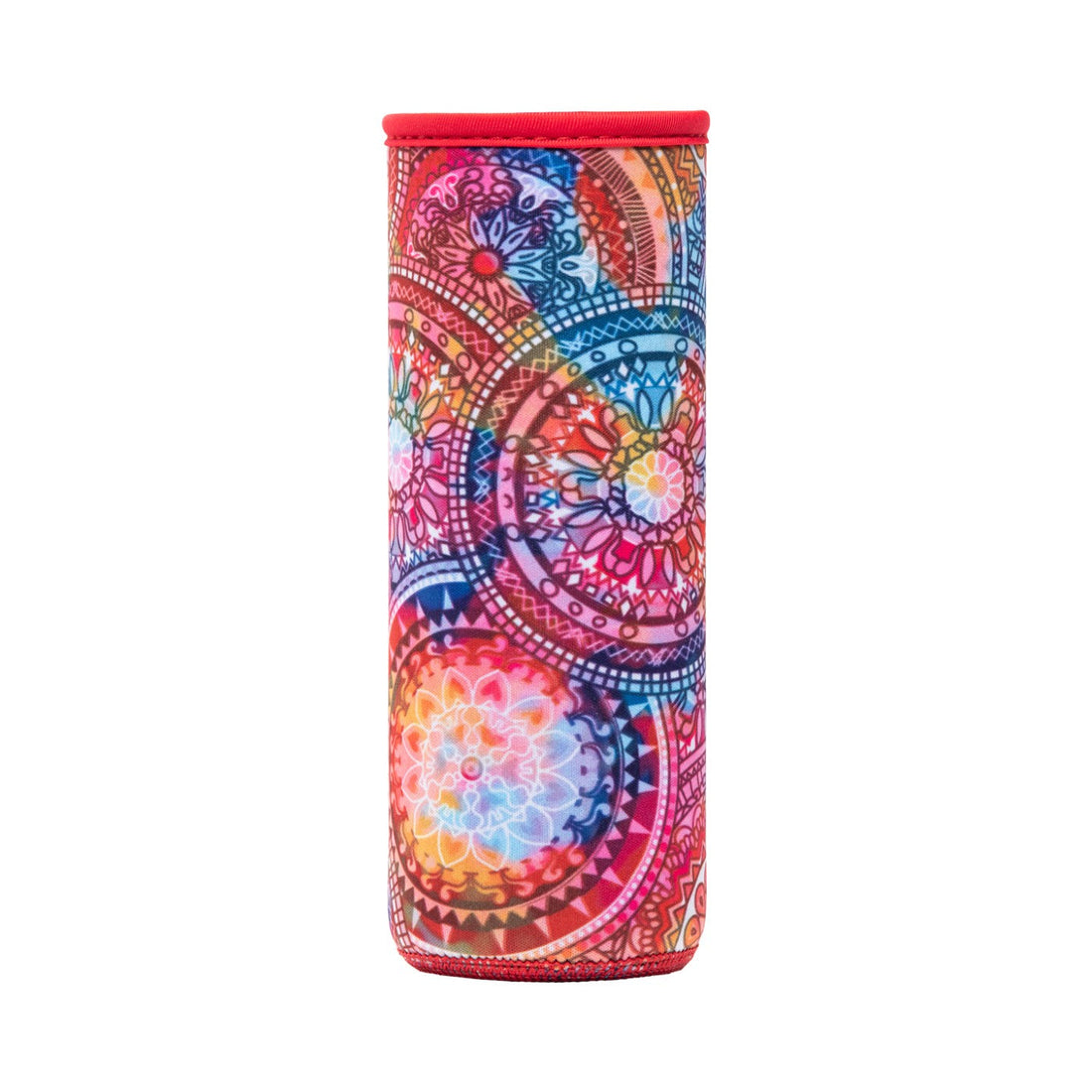 funda de neopreno con diseño mandalas para botella flaska de rosca