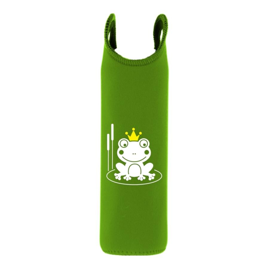 funda de neopreno verde para niños con diseño de ranita para botella Flaska